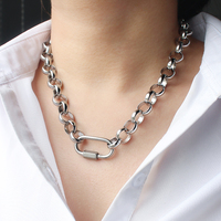 Acier inoxydable 316L grande chaîne Rolo large collier ras du cou avec mousqueton fermoir serrure bricolage cercle chaîne collier résultats de bijoux