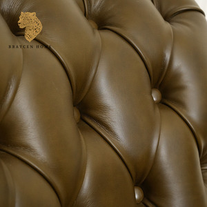 Fauteuil <span class=keywords><strong>de</strong></span> direction <span class=keywords><strong>vintage</strong></span> en cuir véritable acajou <span class=keywords><strong>Chaise</strong></span> <span class=keywords><strong>de</strong></span> <span class=keywords><strong>bureau</strong></span> pivotante à structure en bois et métal avec roues Fauteuil canapé Chesterfield - Product Image 3