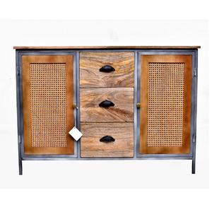 Buffet en bois vintage avec tiroirs et rangements, meuble d'appoint élégant et antique pour salle à manger et salon - Product Image 2