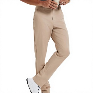 Pantalones de Golf para Hombre, Corte Regular, Cintura Media, Cierre de Botones, 100% Poliéster, Antiarrugas, Frente Plano, Pierna Recta, Ropa Deportiva - Product Image 5