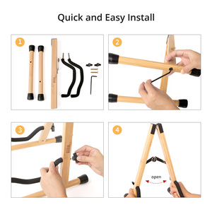 Tragbarer Gitarren ständer, Holz gitarren ständer Akustik, A-Frame <span class=keywords><strong>Folding</strong></span> Akustik-E-Gitarren-Reisest änder - Product Image 5