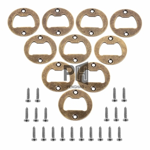Abridor de botellas de 40mm de hierro redondo, cerveza de maíz, abierto, Bronce Antiguo, plata, apto para Bar/hogar/restaurante/Cocina/<span class=keywords><strong>Pub</strong></span>, abridor de estampado OEM - Product Image 2