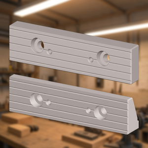 Mordaza acanalada para tornillo de banco modular de 100 mm de longitud con doble orificio y diseño de rayas para aplicaciones de metalurgia - Product Image 3