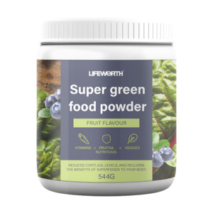 Lifeworth Bột Trộn Siêu Thực Phẩm Rau Xanh Hữu Cơ Nhãn Hiệu Riêng Với Cỏ Lúa Mì Tảo Spirulina Chlorella - Product Image 4