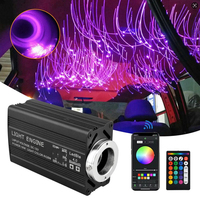 Kit de câble à fibres optiques à source lumineuse LED, kit de contrôle vocal par application mobile pour éclairage de ciel étoilé de voiture RGBW