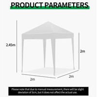 Carpa Gazebo Resistente de 2x2m, Personalizable para Publicidad Interior/Exterior, Plegable, de Tela de Poliéster Impermeable