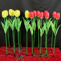 Lampu Taman LED Tulip Simulasi Bunga Luar Ruangan Komersial Tahan Air IP65 untuk Dekorasi Taman Bertema Festival Liburan