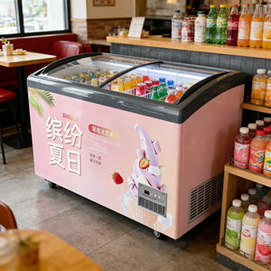 <span class=keywords><strong>Congelador</strong></span>/Refrigerador Vitrina Exhibidora <span class=keywords><strong>de</strong></span> Helados y Gelatos con Tapa <span class=keywords><strong>de</strong></span> Cristal Personalizada, <span class=keywords><strong>de</strong></span> Una Sola Temperatura, Económico y <span class=keywords><strong>de</strong></span> Gran Venta - Product Image 1