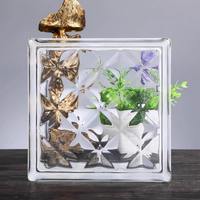Bloc de verre architectural ajouré givré avec bulles de cristal, brique solide décorative pour salle de bain, cuisine, salon, hôtel