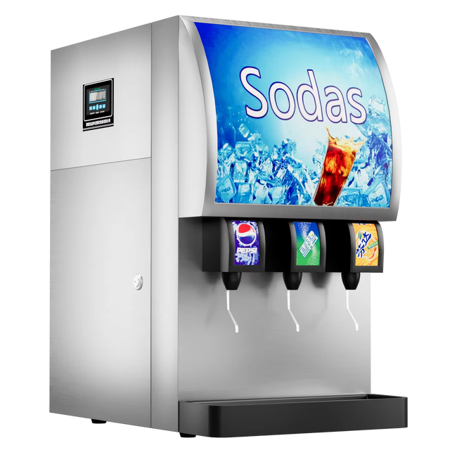 Drink Dispensers 3 Heads Stainless Steel Automatic Cool Drink Soft Drink Soda Beverage Dispenser Vending Press Making Machine