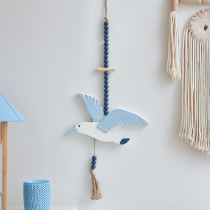 Décoration murale en bois style méditerranéen, pendentif en forme de mouette, décoration d'intérieur, MDF, forme irrégulière, pièce unique - Product Image 1