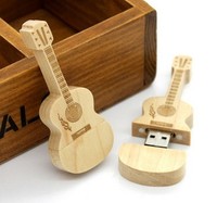 Cadeau musical Clé USB en bois Logo personnalisé Clé USB Promotion Clé USB Guitare en bois Memoria 8GB 16GB Vente en gros Clé USB