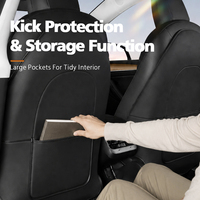 Organizador de Asiento Trasero de Coche de Cuero PU Personalizado al por Mayor, Organizador de Almacenamiento para Asiento Trasero, Bolsa Protectora Antipatadas para Tesla Model Y 3
