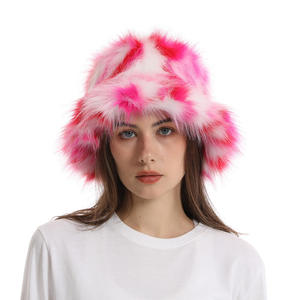Luxury Winter Warm Oversized Faux Fur Fluffy Plush Fuzzy Unisex <strong>Fisherman</strong> Cap Ski Travel Cycling Party Casual Fishing Bucket Hat - Product Image 2