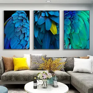 家居装饰房间装饰北欧动物彩色鸟羽毛海报印花羽毛墙艺术油画