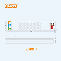 YSD IP20 Led Driver Unités 60W Led Alimentation pour Éclairage Intérieur 12V 24V 48V Intérieur