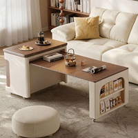 Table basse de style vintage en bois massif pour la maison, petits salons, multifonctionnelle, hauteur réglable, extensible, pliable