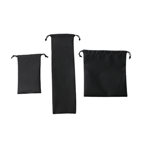 Sac à cordon en tissu Oxford noir avec logo personnalisé, sac de rangement rectangulaire, 10x16 cm - Product Image 6