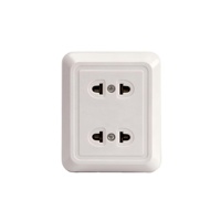 AOTA OU202 Stopkontak Dinding Universal 2 Lubang Standar AS, Kotak Kabel Multi Plug Terpasang di Permukaan 10A 250V Tahan Lama untuk Rumah Sakit dan Industri