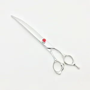 SK110C 8.5 inches professional pet dog grooming scissors shears for animal cat barber salon with curved bent bend curve blade