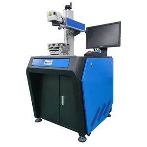 Double red light focus automatic laser marking machine desktop metal fiber laser engraving machine for jewelry