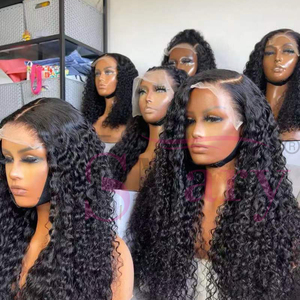 Ms <span class=keywords><strong>Mary</strong></span>-pelucas con ondas profundas y encaje frontal, cabello humano virgen brasileño, sin pegamento, 180% de densidad, HD - Product Image 3