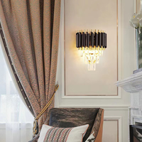 Applique murale moderne en cristal de luxe doré ampoules LED E14 pour chambre salon étude luminaires pour la maison