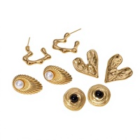 Boucles d'oreilles clous minimalistes élégantes de style européen et américain pour femmes, plaqué or 18 carats, subtilement luxueuses