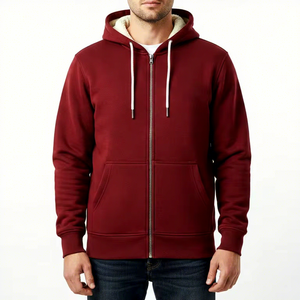 Sudadera con Capucha y Cierre de Cremallera para Hombre, Color Verde Azulado, Corte Regular, Felpa, Casual, Color Sólido, con Bolsillo, Manga Larga, Sudadera Verde Azulado 2027 - Product Image 4
