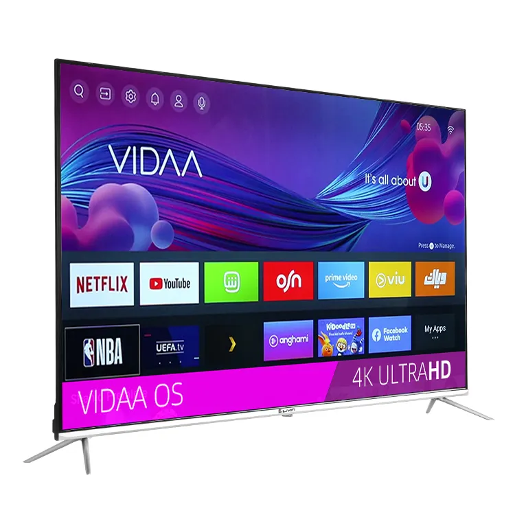 OEM ODM Tv Layar Datar 4K Digital Uhd, Tv Pintar 75 Inci