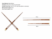 Kit de remplacement de lames d'horloge modernes en métal et bois de noyer JH1668, durable, pour horloges murales et de bureau