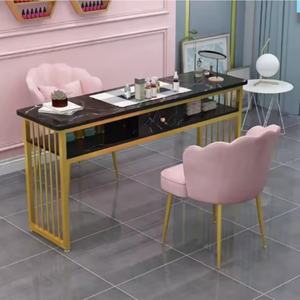 D Modern Nice <b>Nails</b> Bar Station Salon Furniture Wood <b>Nail</b> Desk With Chair Iron Metal Manicure <b>Table</b> for Bedroom or Mall Use - Product Image 5