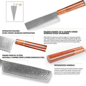 IOKO 67 طبقات مقبض خشب أغيليرا سكين الشيف الخبز فائدة كليفر النمط الياباني الدمشقي - Product Image 3