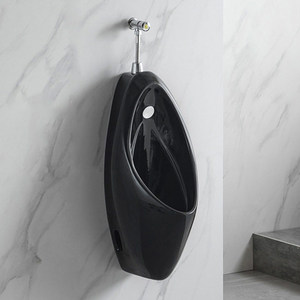 <span class=keywords><strong>Urinario</strong></span> Moderno de Cerámica Negra, de Pie o <span class=keywords><strong>Suspendido</strong></span> en la Pared, con Sensor Automático de Descarga, para Baño Masculino - Product Image 2