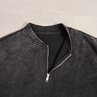 Felpa in cotone ad alto grammatura, girocollo, in pile, personalizzabile, con mezza zip