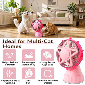 <b>Interactive</b> <b>Cat</b> <b>Toy</b> Dispensing Wheel Treat Feeder Food Dispenser for Indoor <b>Cats</b> OEM ODM - Product Image 3