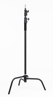 Trépied Robuste Noir Type C en Acier Inoxydable de 3.3m (3300mm) Support Lumière Flash Stroboscope pour Studio Caméra Téléphone Vidéo