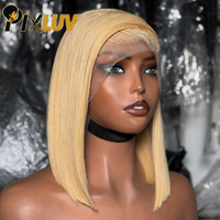 Perruques en cheveux humains vierges vietnamiens Remy, couleur 613, super double drawn, lisses comme des baguettes, avec dentelle frontale HD, vente en gros
