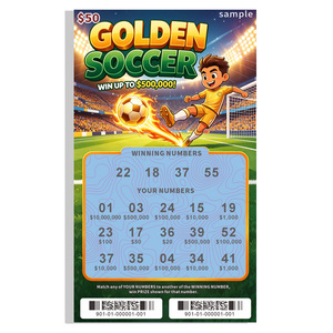 บัตรลอตเตอรีฟุตบอลพิมพ์ลายคุณภาพสูง บัตรขูดทันที ดีไซน์ใหม่ บัตรเคลือบกระดาษสำหรับลอตเตอรี - Product Image 5