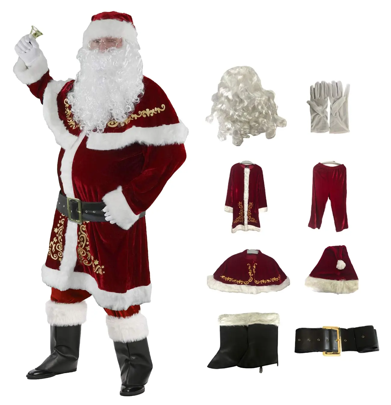 Costume Cosplay per adulti set Performance teatrali abiti natalizi di Natale 8 pz vestiti natalizi