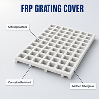 Grille de protection en FRP blanc pour canal de trop-plein de piscine |   Panneau de grille en fibre de verre antidérapant découpé sur mesure pour usage industriel