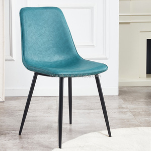 Chaise de restaurant moderne en cuir PU, couleur turquoise, design contemporain, mobilier de salle à manger durable, usage commercial - Product Image 1