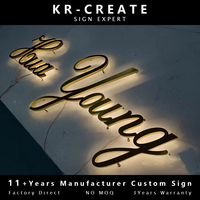 Enseigne Logo Lumineuse 3D Personnalisée en Métal Acier Inoxydable, Rétroéclairée LED pour Intérieur ou Extérieur