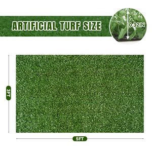 Alfombra de Césped Artificial de 3x5 Pies con Orificios de Drenaje, Fácil de Cortar y Limpiar, Ecológica, para Interiores y Exteriores, Jardín, Balcón y Paisajismo - Product Image 6