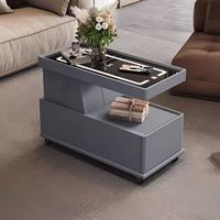 Nouvelle table à thé en verre intelligent avec armoire, mobile, rotative, rechargeable, multifonctionnelle, de haute qualité, simple et moderne, pour la maison