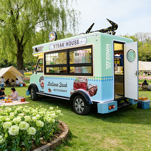 Camion de restauration rapide BBQ, chariot mobile de vente de pizzas pour restaurants et industries alimentaires - Product Image 1