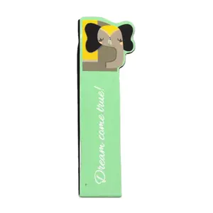 Souvenir Supplier Custom Shape Printing Logo Cute kids Folding Soft PVC Magnetic Paper Clip Bookmark