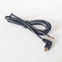 Kabel Micro USB Custom 22AWG 2 Inti, Micro B USB 5 Pin Male Plug ke Kabel Ujung Terbuka 2 Kawat untuk Fungsi Pengisian Daya