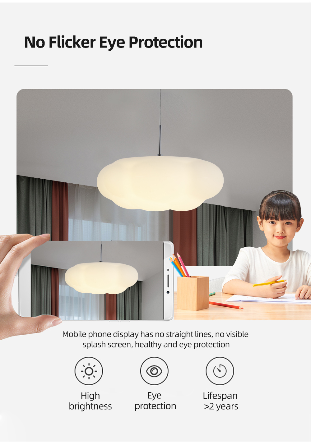 Hot Sell Creative Nordic Rgb Hanging Lamps Post-modern Contemporary Pendant Light White Cloud Chandelier
