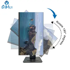 Qihui 23.8 /27 Inch1080p Ips 10-Point Multi-Touch Monitor 75hz Adjustable Metal Folding Stand With VESA VGA DP